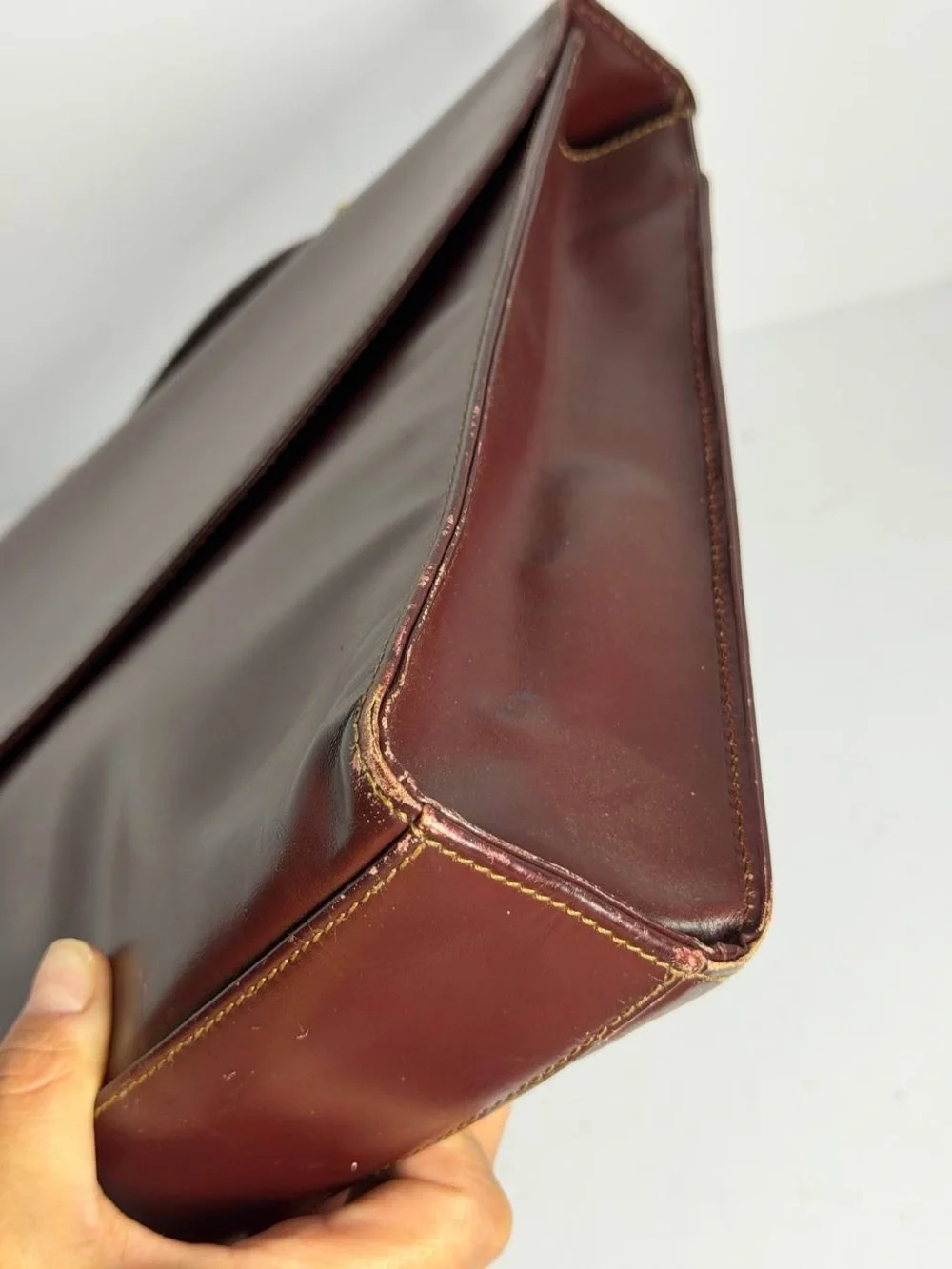 Vintage Cartier Must De Cartier Burgundy Leather Old Money Briefcase